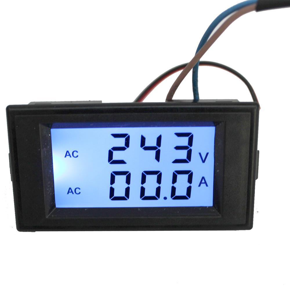 AC 80-300V 100A Digital LCD Ammeter Voltmeter Electrical Equippment-Black