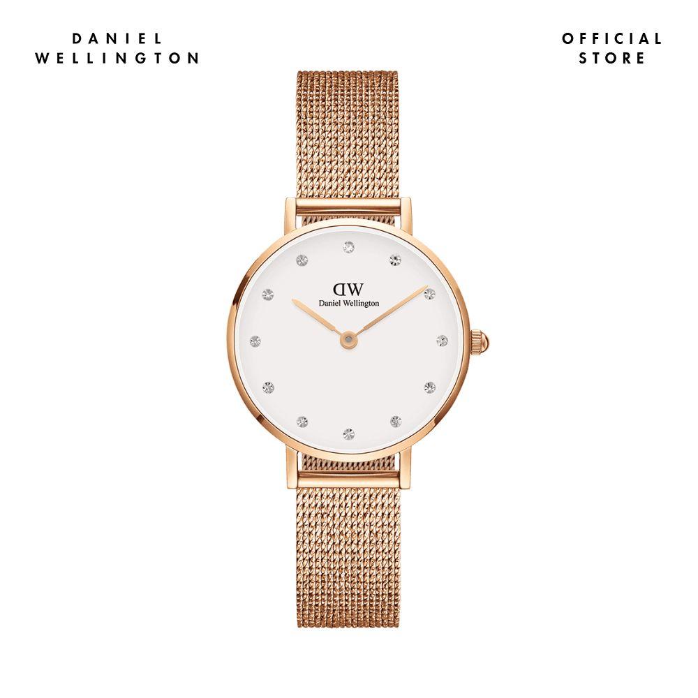 Đồng hồ Nữ Daniel Wellington Lưới - Petite 28 Pressed Melrose Lumine RG White 28mm DW00100528