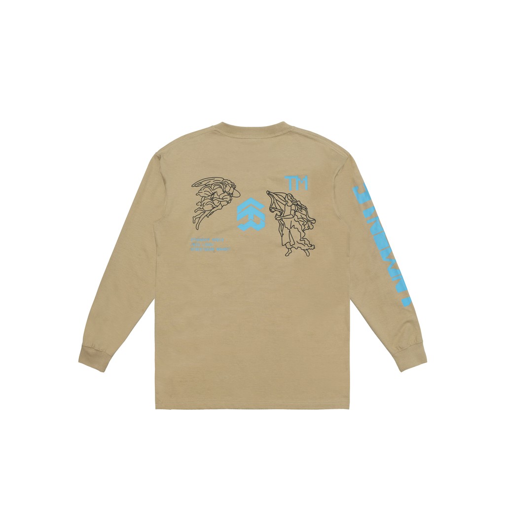 5THEWAY /nothing/ Square Long Sleeve in WARMSAND aka Áo Thun Nâu Tay dài