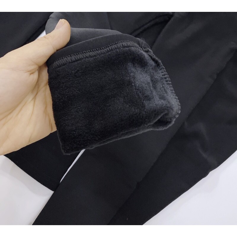 Quần legging nỉ mèo lớp lót lông ấm áp