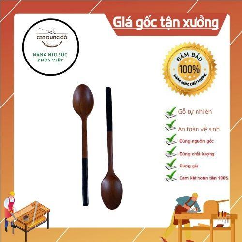 Thìa gỗ cán màu dài ăn cơm cao cấp hàng xuất Hàn - Đồ Dùng Nhà Bếp