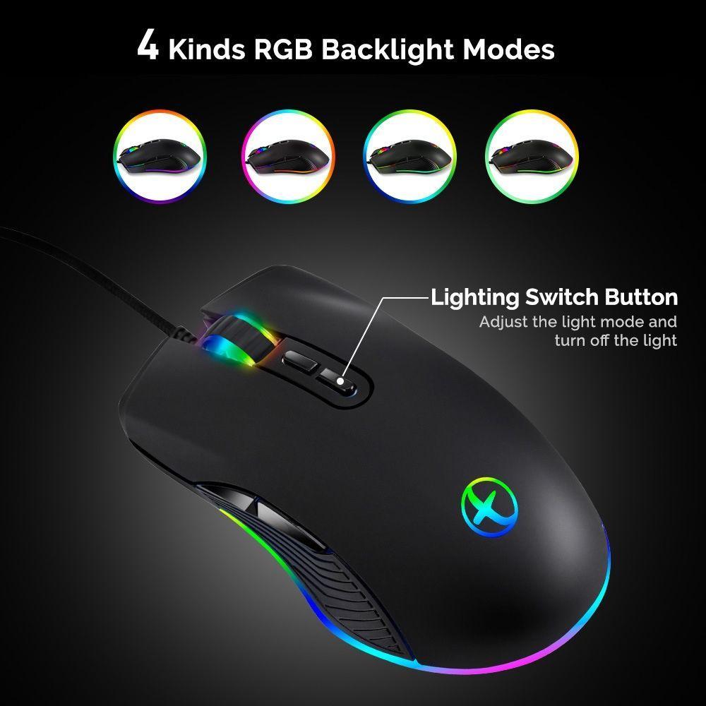 Chuột Chơi Game Có Dây Type-C / USB RGB 3200 DPI Chất Lượng Cao