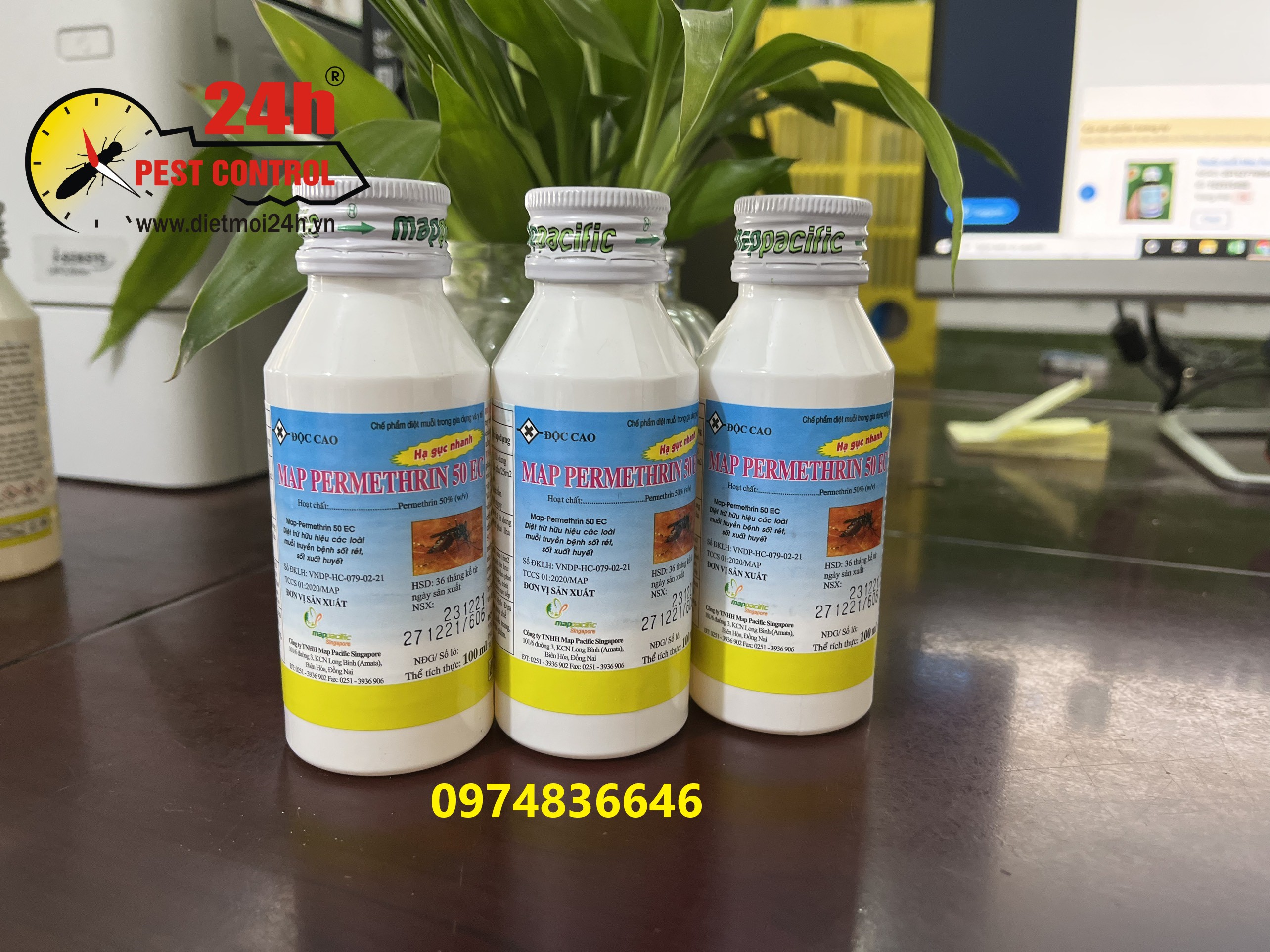 Combo 3 chai thuốc diệt muỗi Map permethrin 50EC 100ml