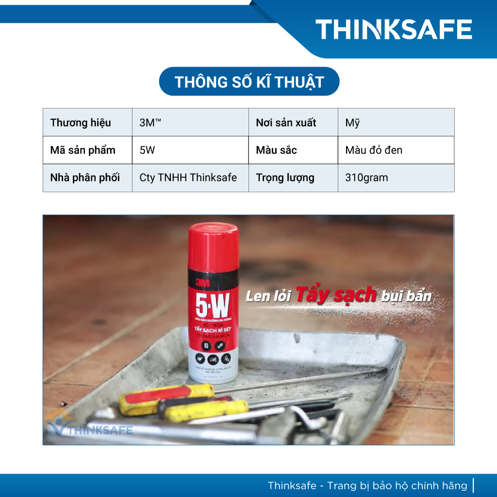 Chai Tẩy Rửa Chống Rỉ Và Bôi Trơn 5W Way Penetrant 3M 310g - Thinksafe