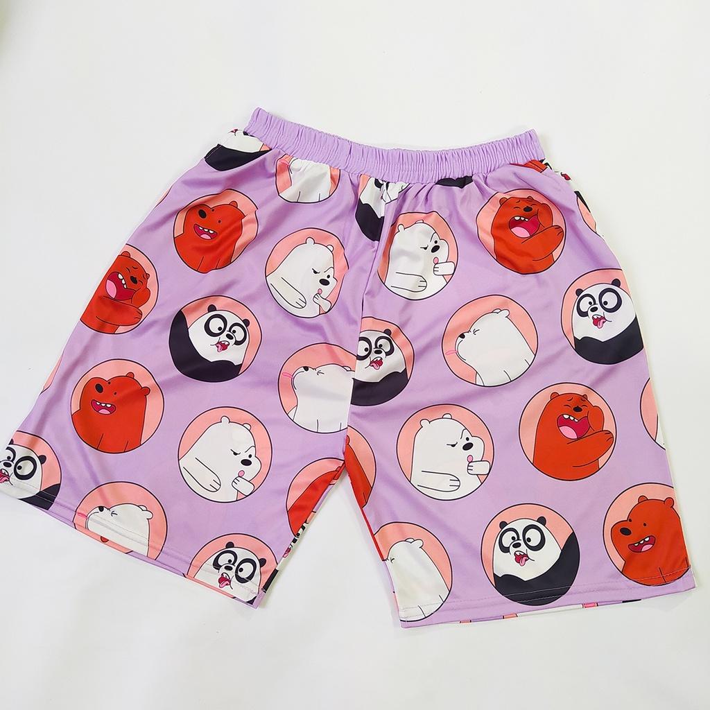 Quần đùi hoạt hình form rộng unisex nhiều mẫu xinh