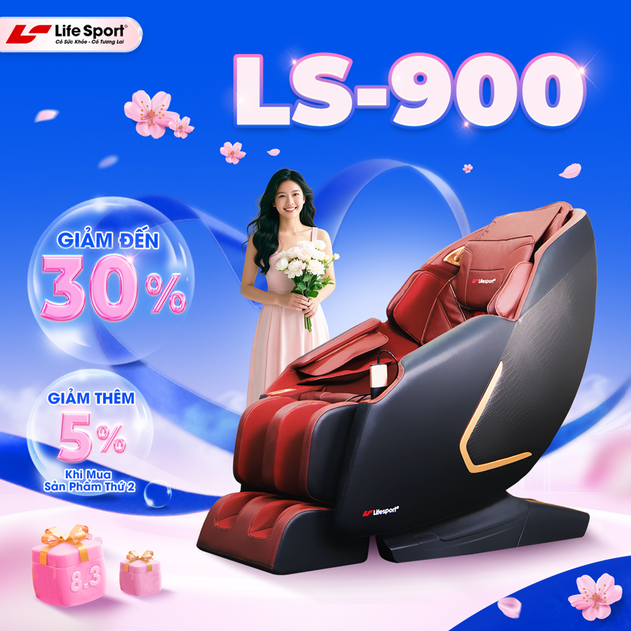 Ghế Massage Toàn Thân Lifesport LS-900, Ghế Massage Có 8 Chương Trình Massage Và 5 Bài Thủ Công Và 3 Bài Hỗ Trợ Giấc Ngủ