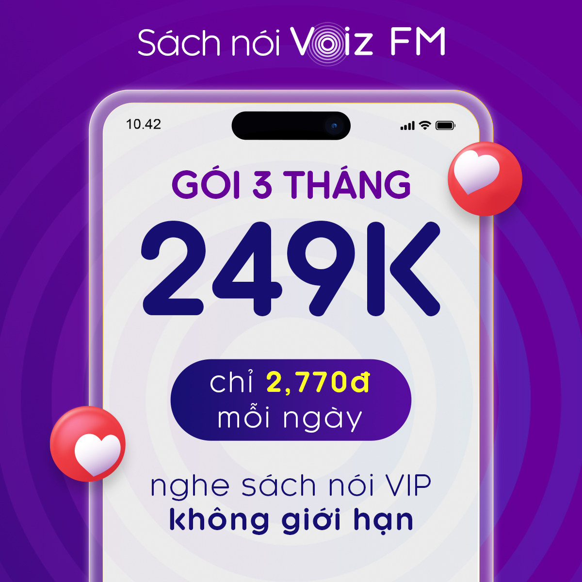 [3 tháng] Voiz FM - Voucher nghe Sách Nói