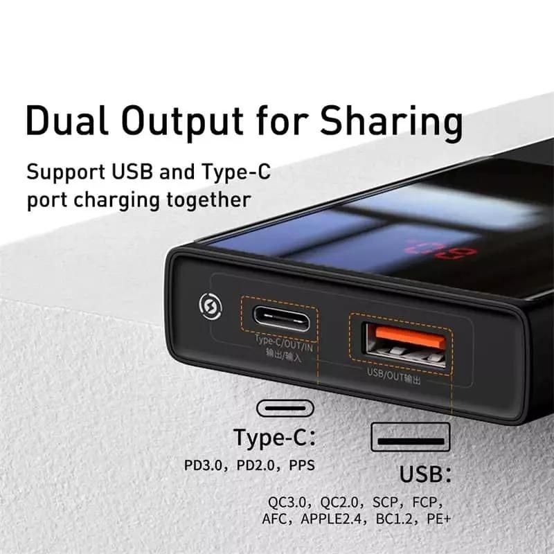 Pin dự phòng sạc nhanh 22.5W Baseus Super Mini Digital Display Power Bank ( 10000mAh / 20000mAh, màn hình LED)- Hàng chính hãng