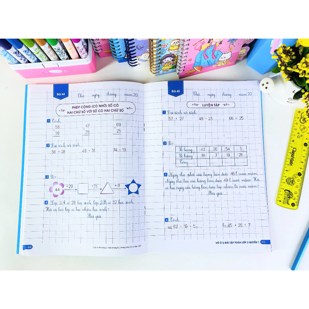 Sách - Combo 2 cuốn Vở Ô Li Bài Tập Toán 2