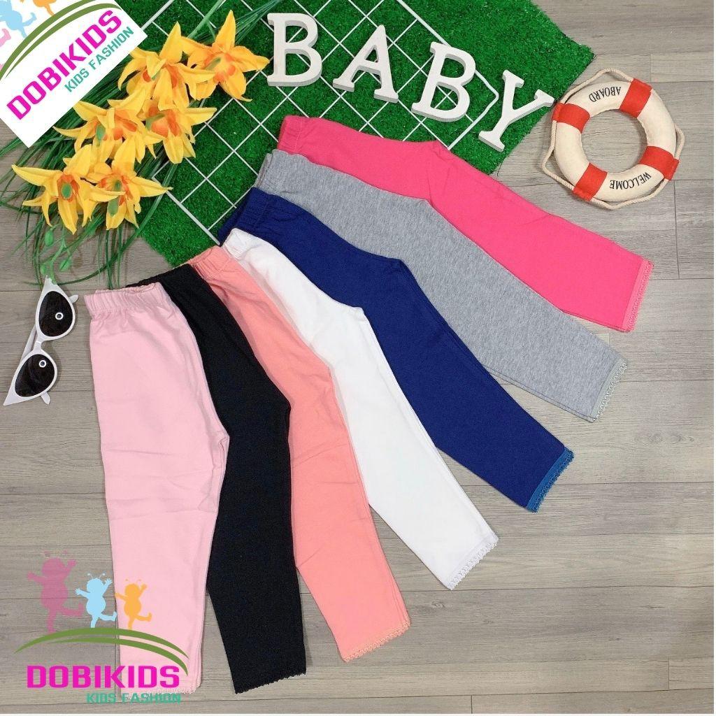 Quần legging bé gái ️ Combo 5c thun cotton xuất xịn co giãn tốt chất vải dày mềm co giãn 9-20kg