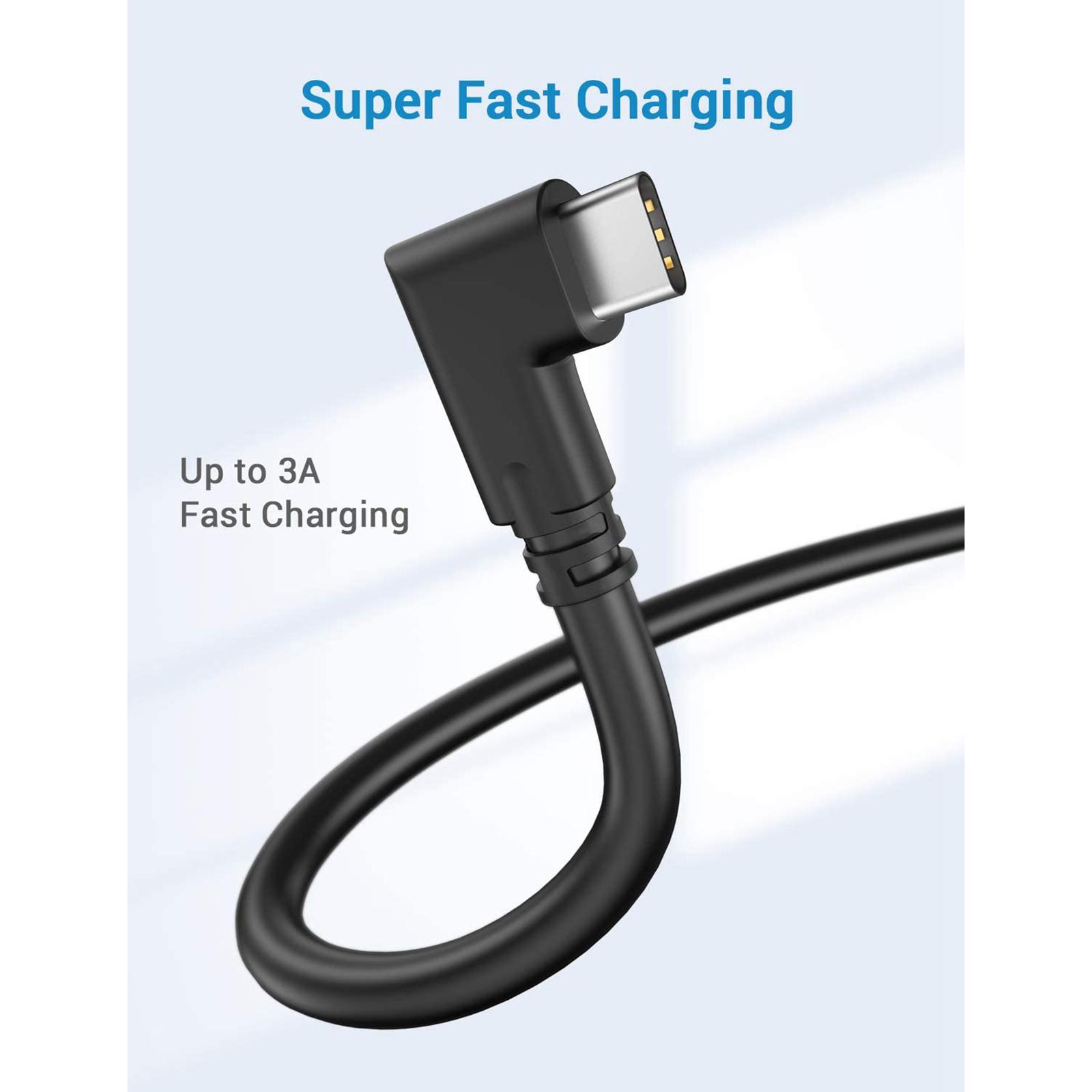 10ft Type C to 90° Type C / USB 3.0 Link Cable for Oculus Quest VR Headset to Gaming PC