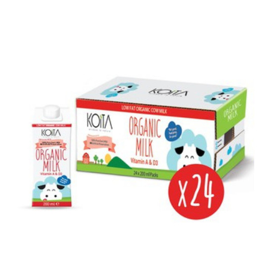 Sữa bò ít béo hữu cơ Koita (200ml) nguyên thùng 24 hộp