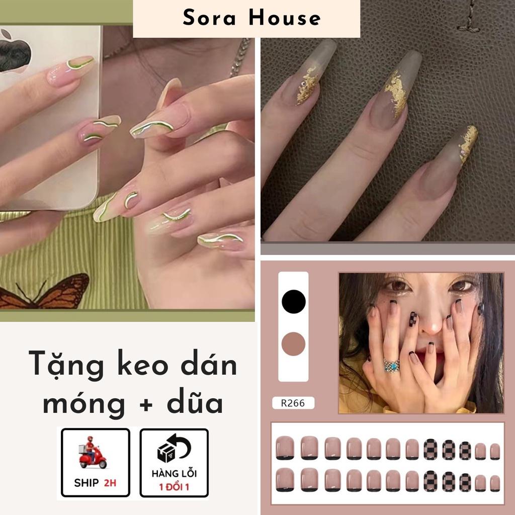 Móng Giả Set 24 Móng Tay Giả Kèm Keo Dán Móng | R320-R399