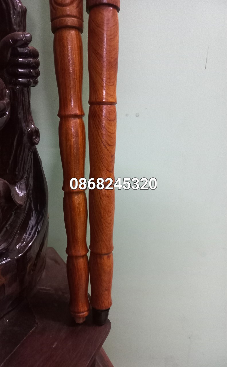 Gậy batong chống đi lại dành cho người già bằng gỗ hương đá kt dài 91×13×3,5cm