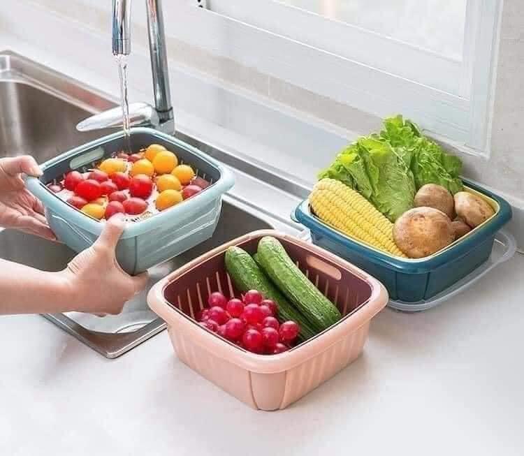 Set rổ chậu có nắp