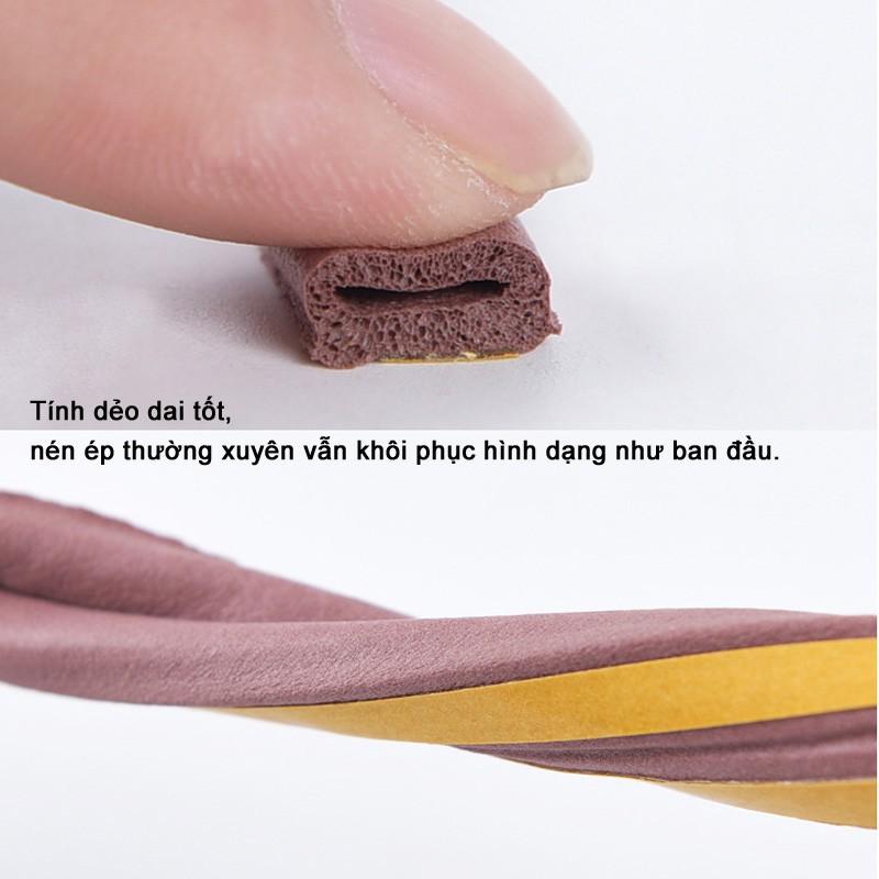 Nẹp xốp khe cửa sợi kép có keo cách âm chống tiếng ồn chống bụi chống hơi lạnh thất thoát Phụ kiện ô tô cao cấp - Đen
