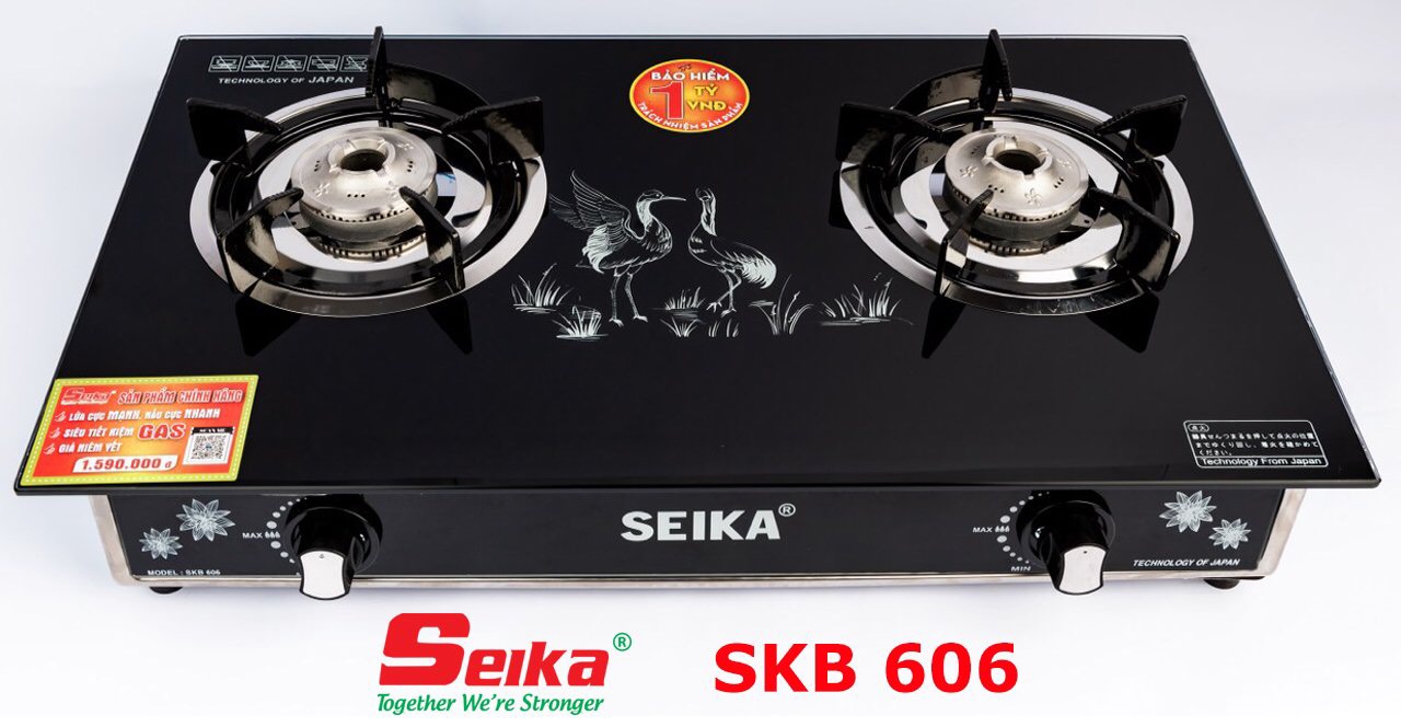 Bếp Gas Đôi Mặt Kính Seika SKB606 - Hàng Chính Hãng