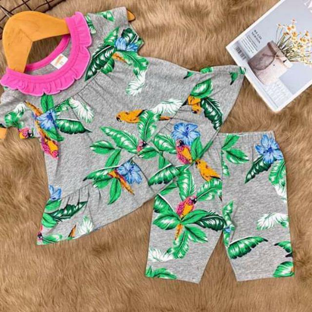 Bộ cotton 4c bé gái - Đồ bộ trẻ em