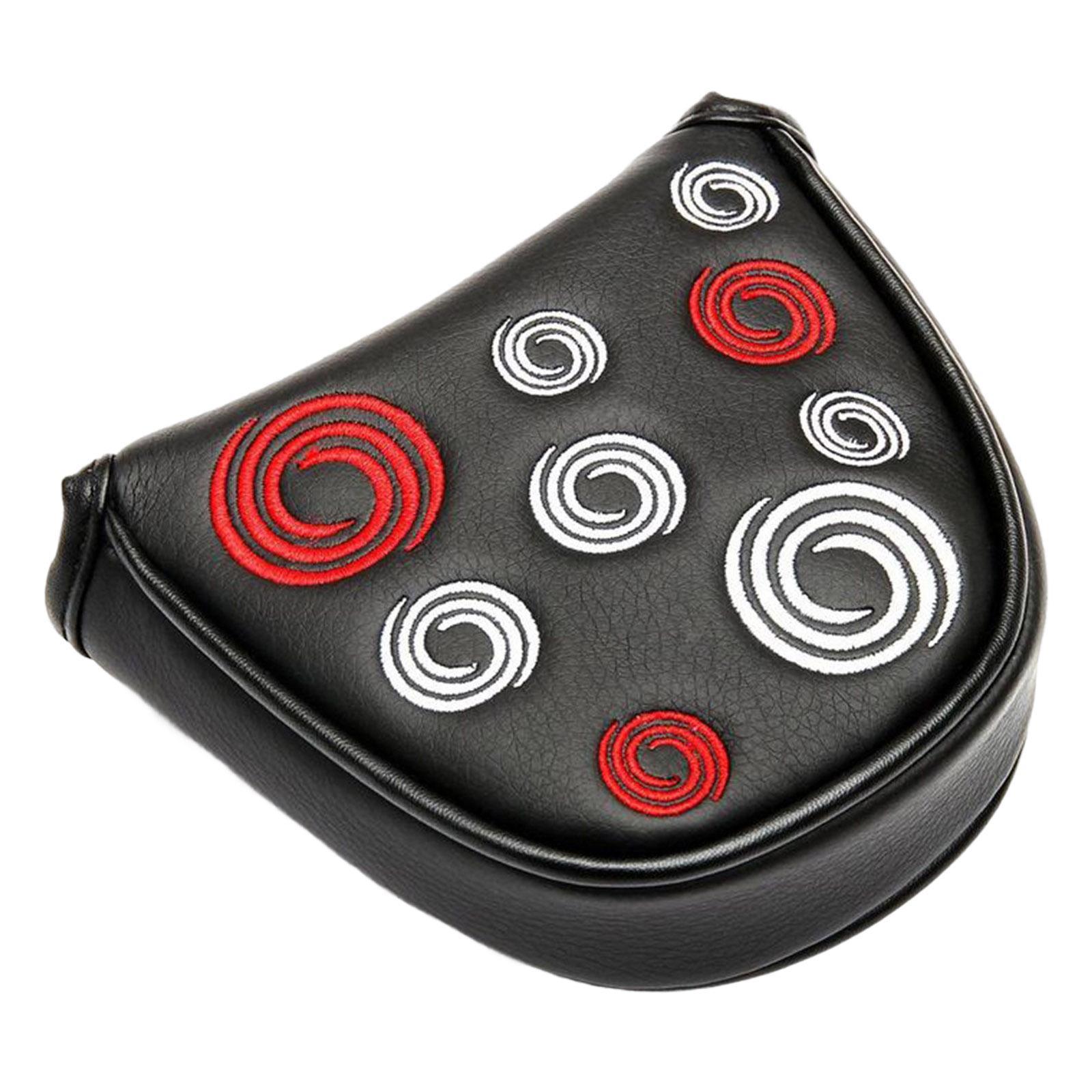 Golf mallet putter cover  closure White