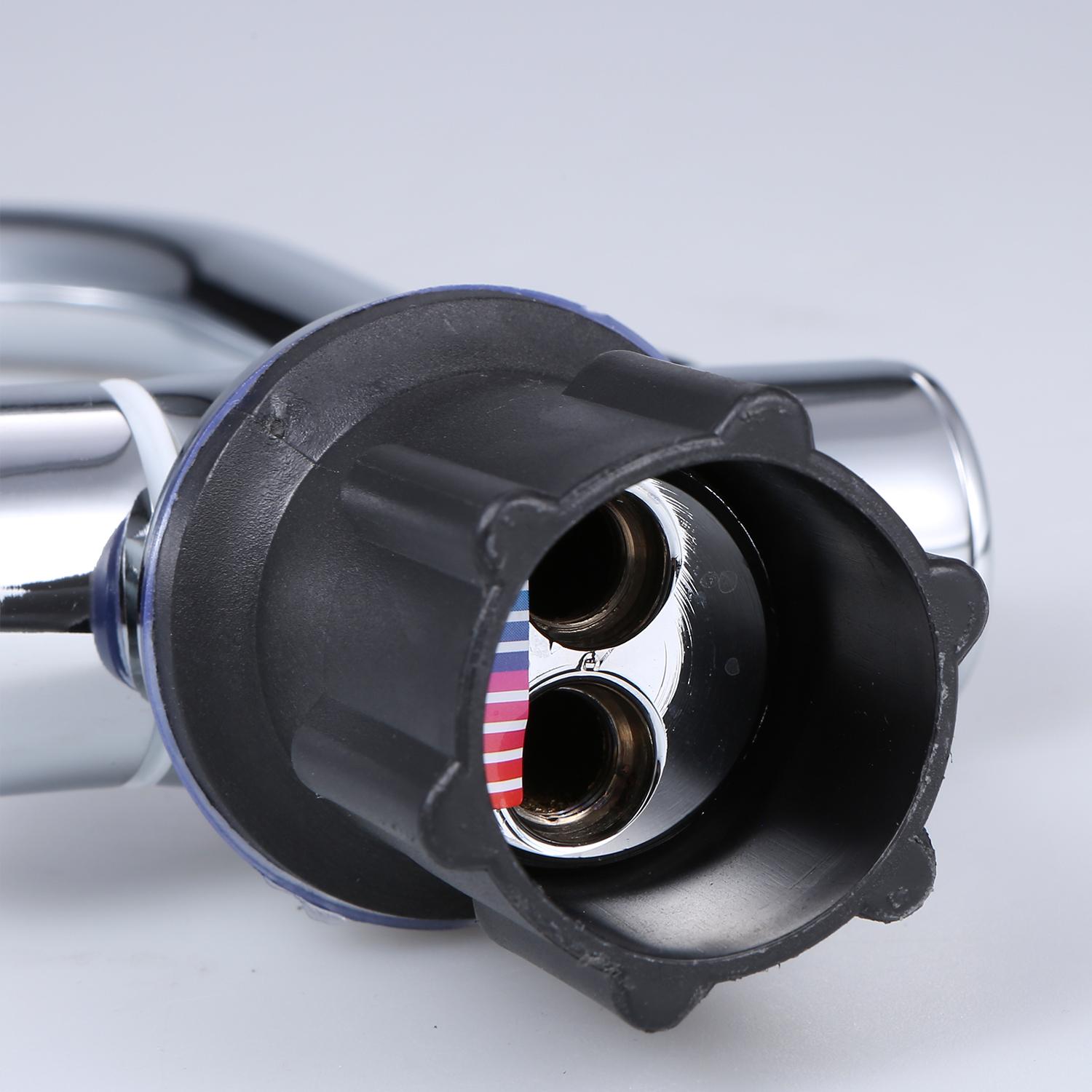 Vòi nhà bếp có thể gập lại 360 °, có vòi nóng lạnh, mạ crome sáng bóng