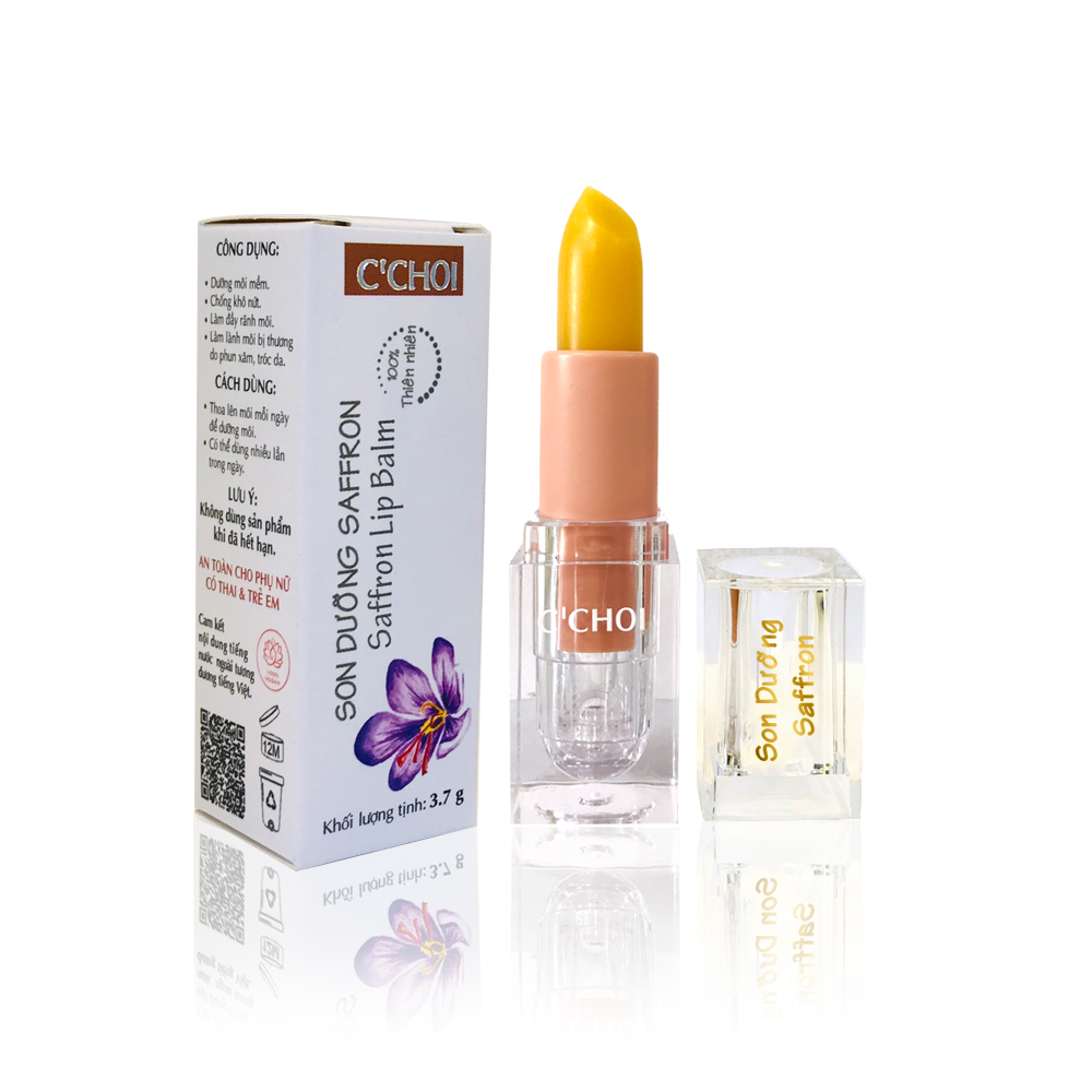 Son dưỡng Saffron không màu trị thâm môi, phục hồi môi, làm đầy rãnh môi Saffron Lip Balm 4g