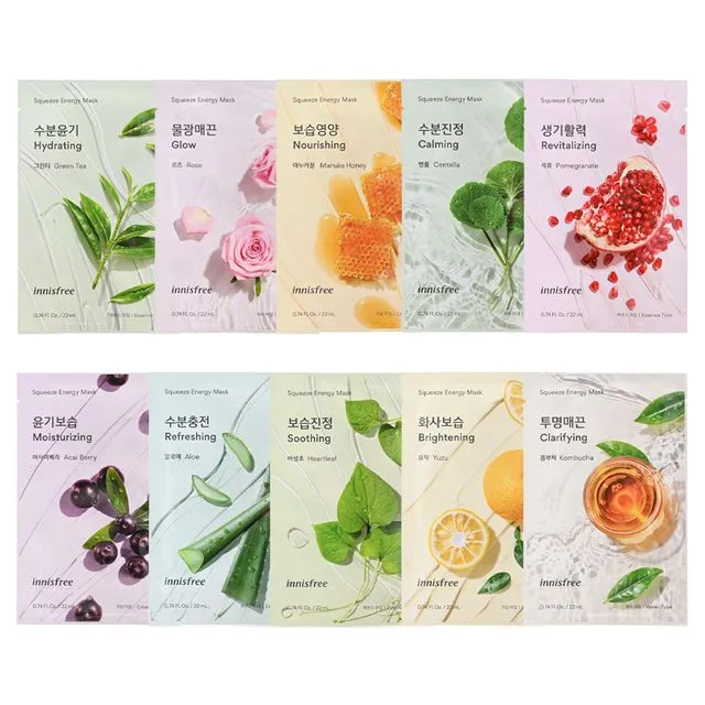 Mặt nạ giấy dưỡng da Hàn Quốc innisfree My Real Squeeze Mask 22ml