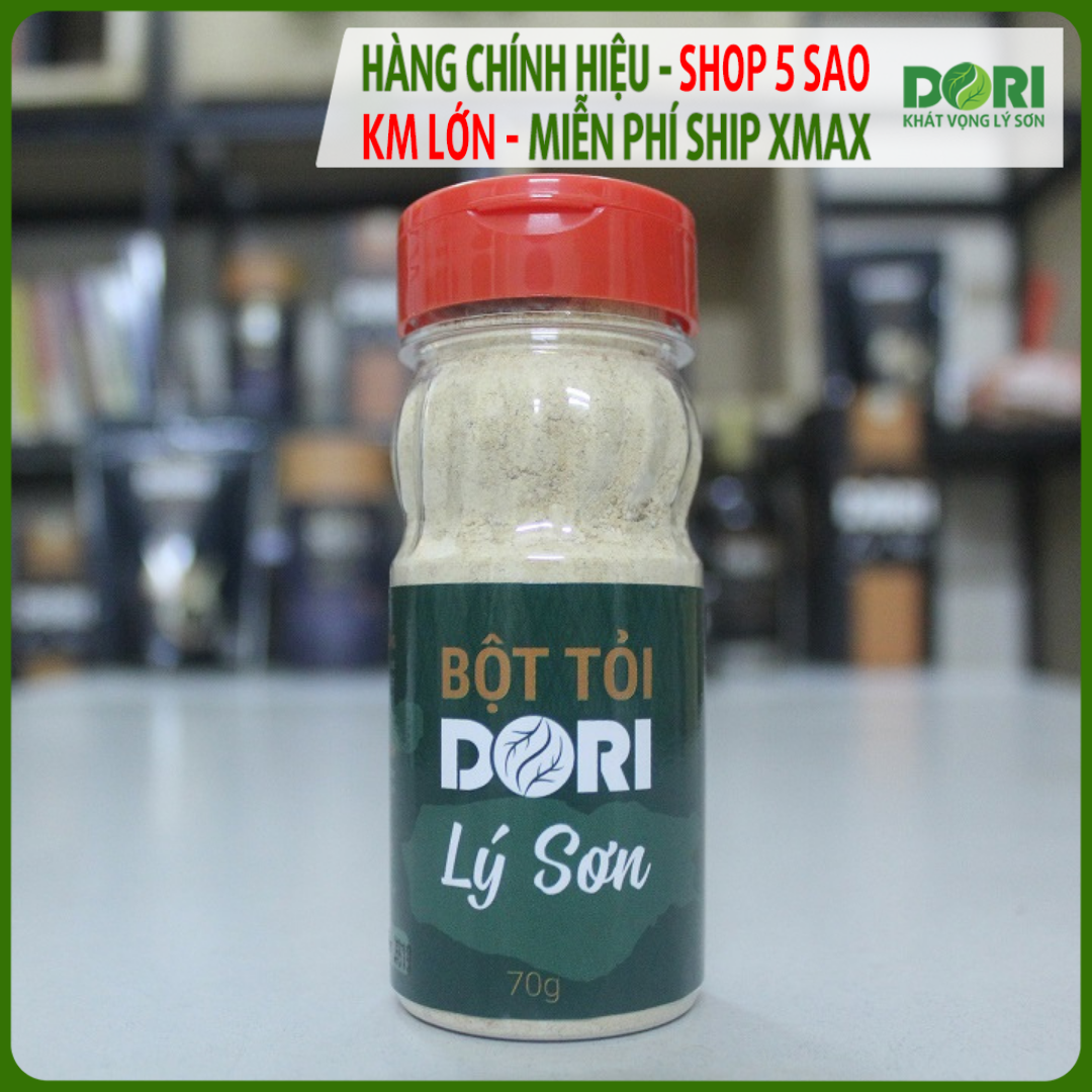 Đặc Sản Quảng Ngãi - Bột Tỏi Lý Sơn Dori - Hủ 70g - Tỏi trồng và sản xuất trực tiếp tại đảo Lý Sơn - Bột tỏi Lý Sơn nguyên chất - Mùi rất thơm đặc trưng của tỏi Lý Sơn - Dùng ướp thực phẩm làm nước chấm nước sốt