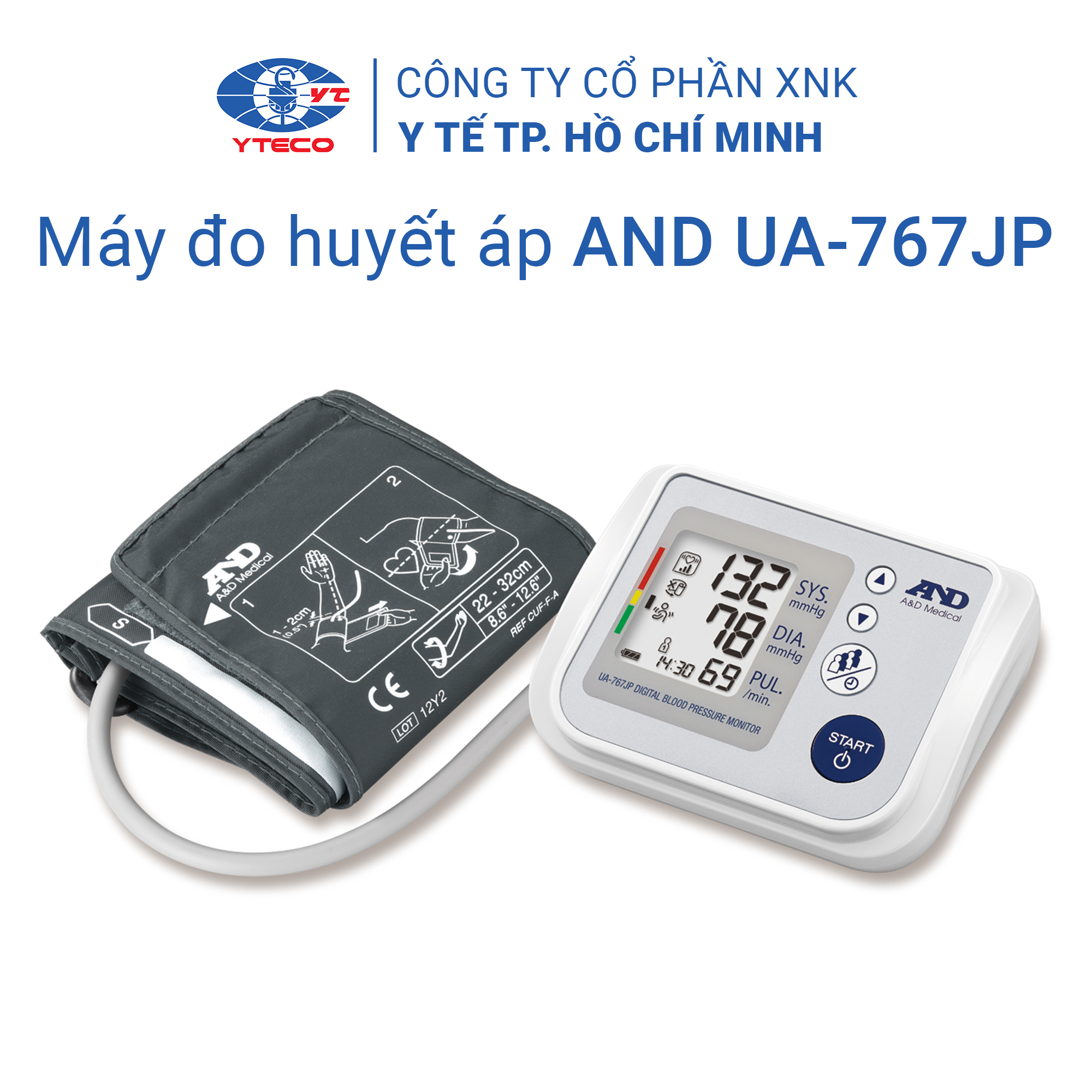 Máy Đo Huyết Áp Bắp Tay Tự Động AND UA-767JP