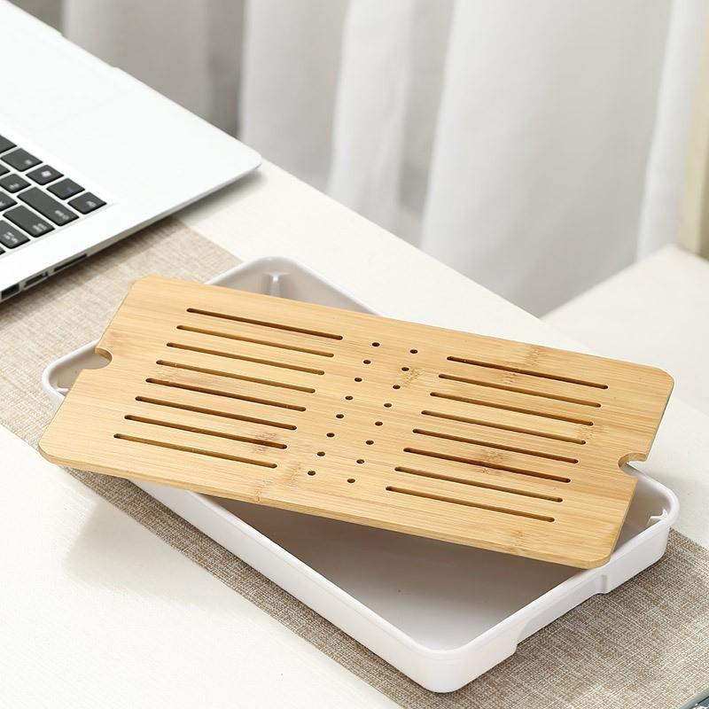 Khay trà bằng gỗ tre , khay hứng nhựa cao cấp