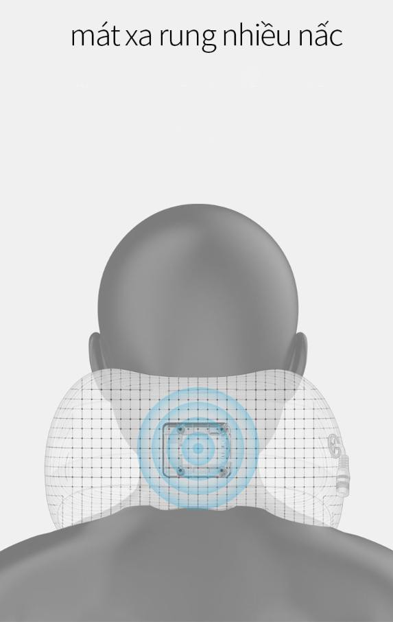 Gối mát xa cổ. Gối massage vai gáy vòng cổ chữ U đa năng cao cấp, mô phỏng mát xa 3D