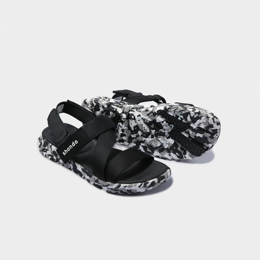 Giày Shondo Sandals nam nữ F6 sport camo đen full F6S501