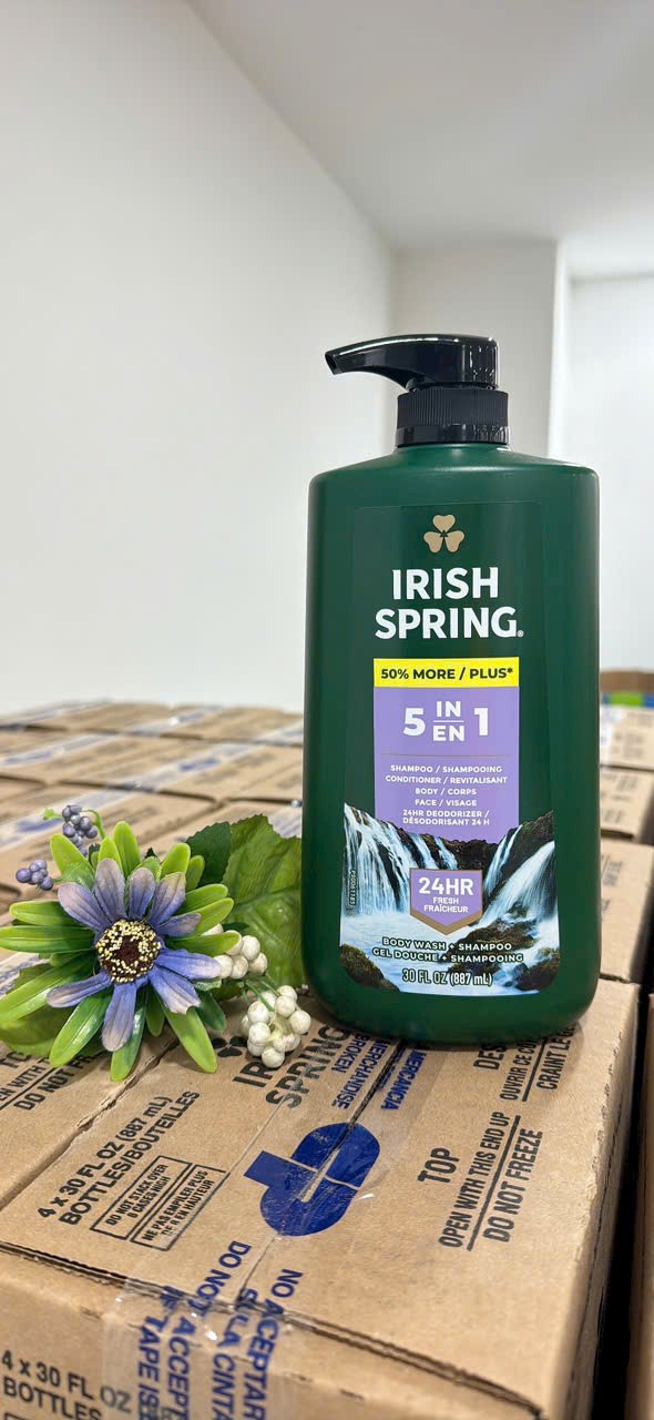 Sữa tắm gội toàn thân irish spring 5 in 1 (887ml)