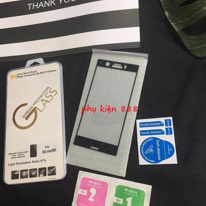 Miếng dán kính cường lực S.ony XZ1 Compact Full màn Glass - CL036