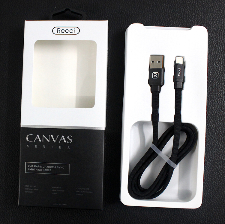 Cáp Lightning USB Recci Canvas - Hàng Chính Hãng