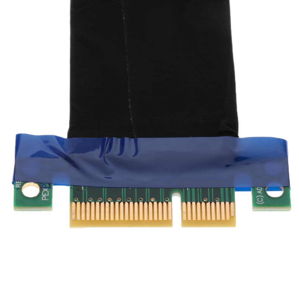 PCI-E 4X Riser Card Extender Flexible Ribbon Cable 15cm Converter 64Pin