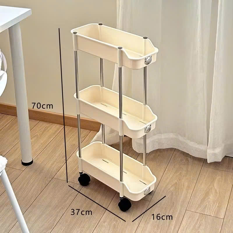 Kệ Nhựa 3 Tầng Để Góc Hẹp, Kệ Để Chai Lọ Có Bánh Xe Siêu Tiện Lợi - HÀNG CHÍNH HÃNG MINIIN