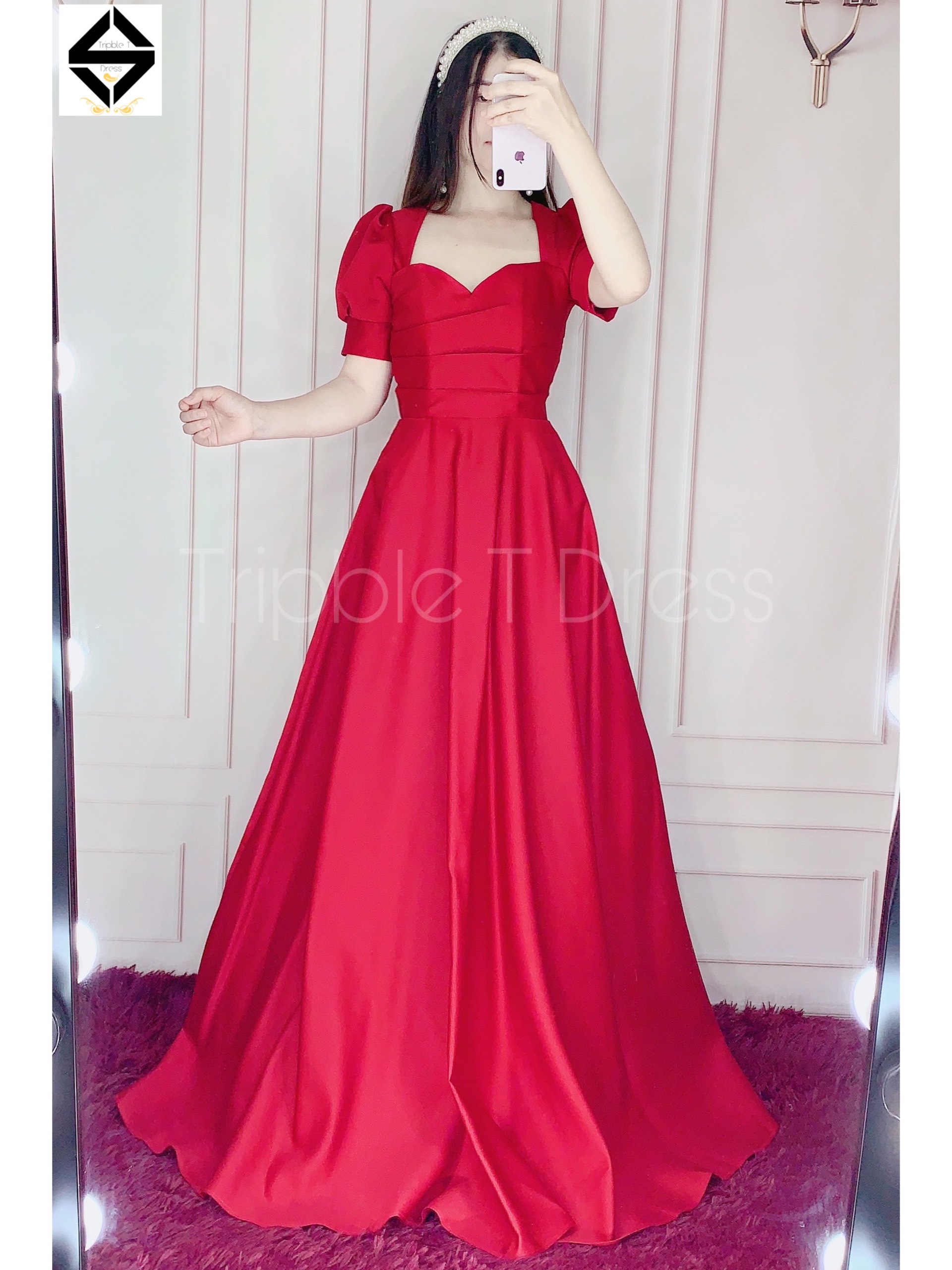 Đầm maxi dự tiệc mặc cưới siêu xinh TRIPBLE T DRESS - size M/L ( ảnh/video thật) MS161Y