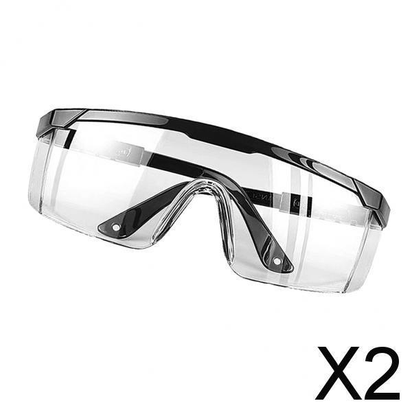 2x Windproof Cycling Goggles UV Protect Anti-Fog Over Glasses Sunglasses Black
