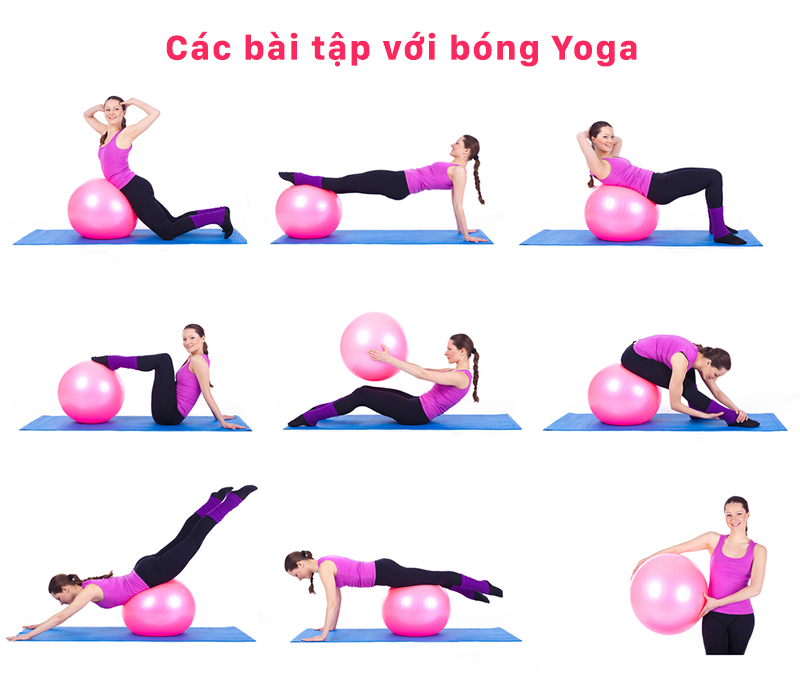 Combo 2 Sản Phẩm Tập Yoga - YOGA QG: 1 Dây Đai Tập Yoga Sợi Cotton + 1 Bóng Tập Yoga Trơn 75 cm