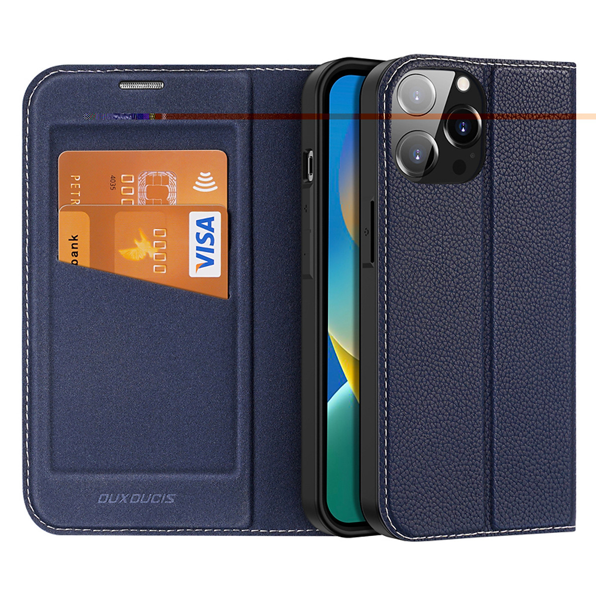 Bao da cho iPhone 14 Pro Max Defend Wallet Card Shock Chống sốc