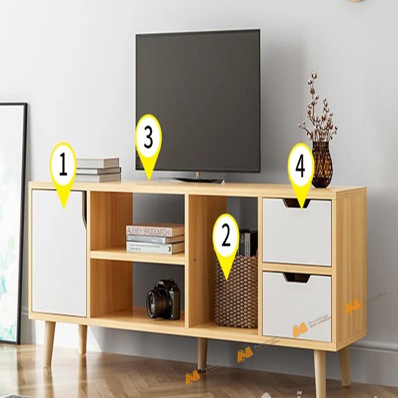Made in VN Kệ tivi gia đình bằng gỗ mdf 17mm công ty Mộc Phát độ bền trên 30 năm AN052