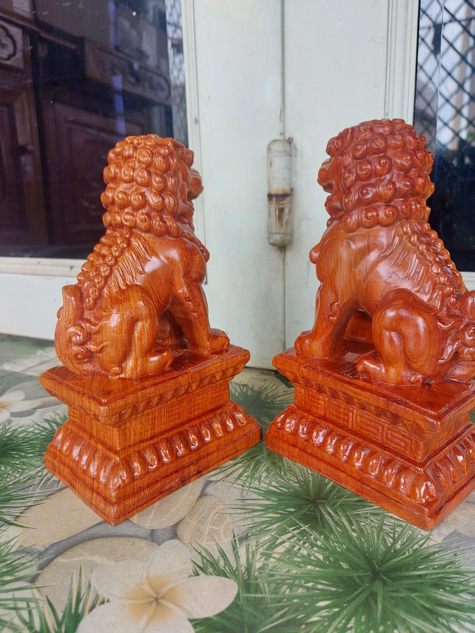 Cặp kỳ lân phong thuỷ gỗ hương cao 30-40 cm