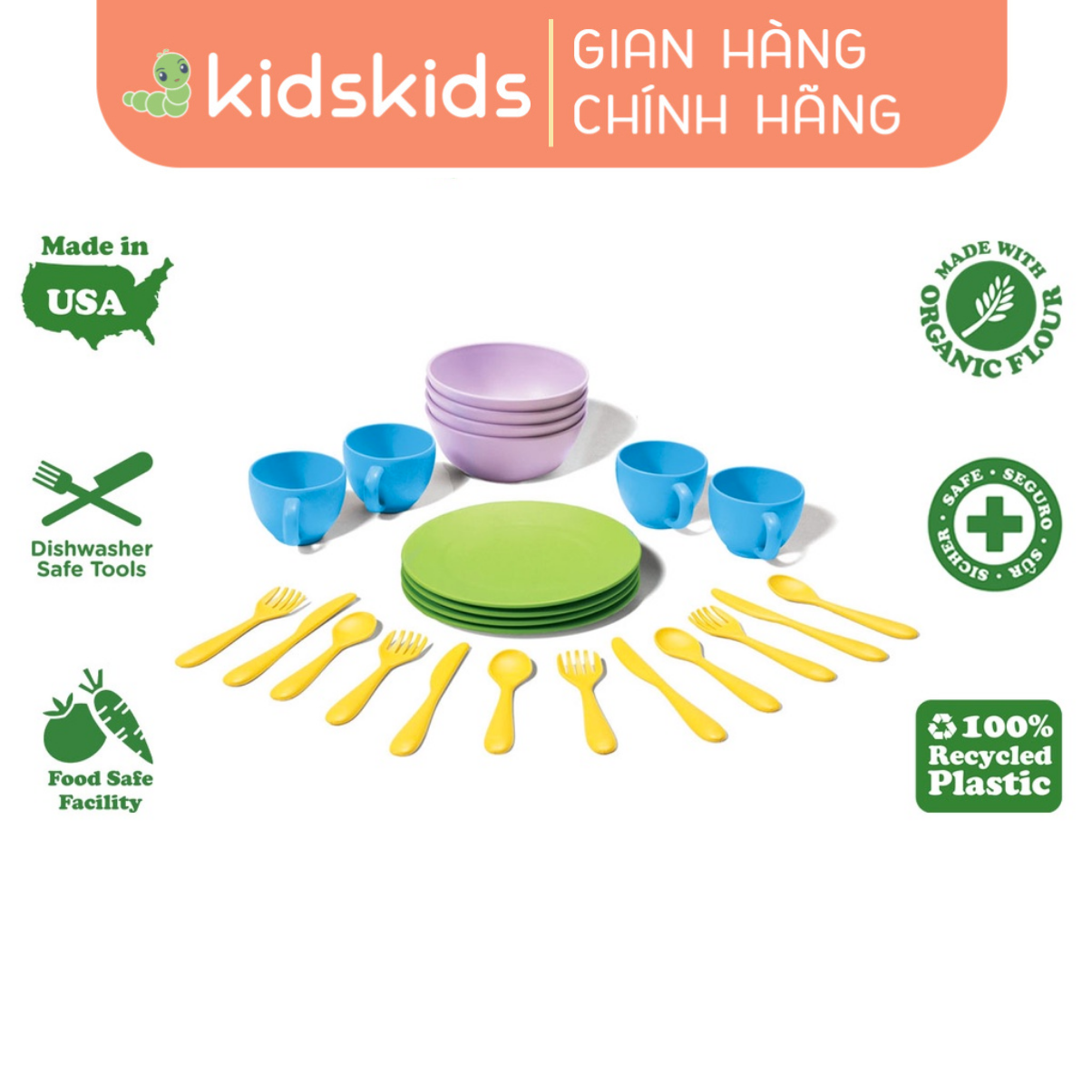 Bộ Đồ Chơi Đồ Dùng Nấu Nướng &amp; Ăn Uống Green Toys Cho Bé Từ 2 Tuổi