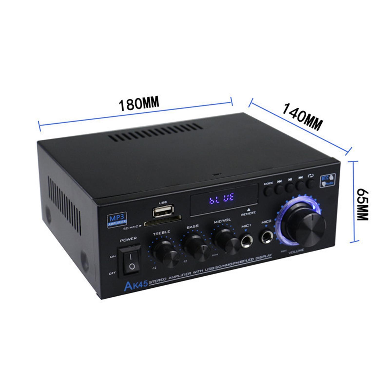 AK45 Audio Power Amplifier with Microphone 40wx2 Output HiFi Audio Amplifier
