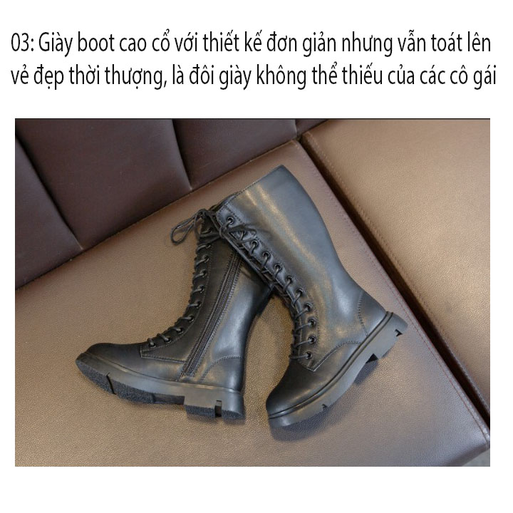 Giày boot cao cổ trẻ em nữ Mã 7019