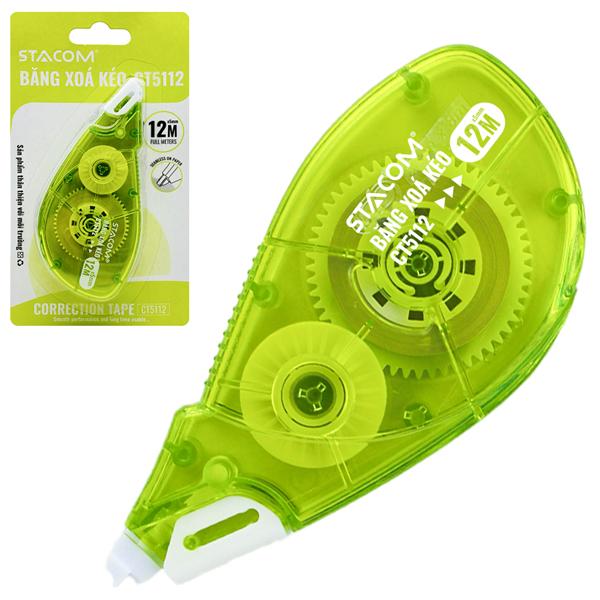 Xóa Kéo 5 mm x 12 m - Stacom CT5112 - Màu Xanh Lá
