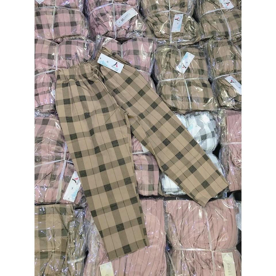 QUẦN KẺ DÁNG BAGGY CHẤT ĐŨI LỤA CHẤT ĐẸP, PHOM DÁNG CHUẨN, HÀNG MAY KỸ