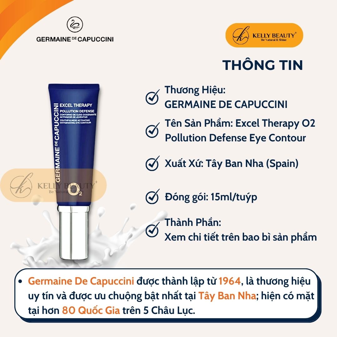 Kem Dưỡng Trẻ Hóa Vùng Mắt Germaine Excel Therapy O2 Pollution Defense Eye Contour | Kelly Beauty