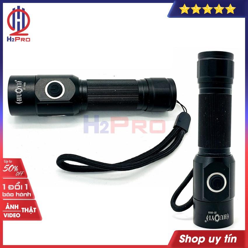 Đèn pin LED siêu sáng mini pin sạc HY-9808 H2Pro hàng hãng-cao cấp-chiếu xa 300m,chống thấm nước-3 chế độ sáng-LED trắng