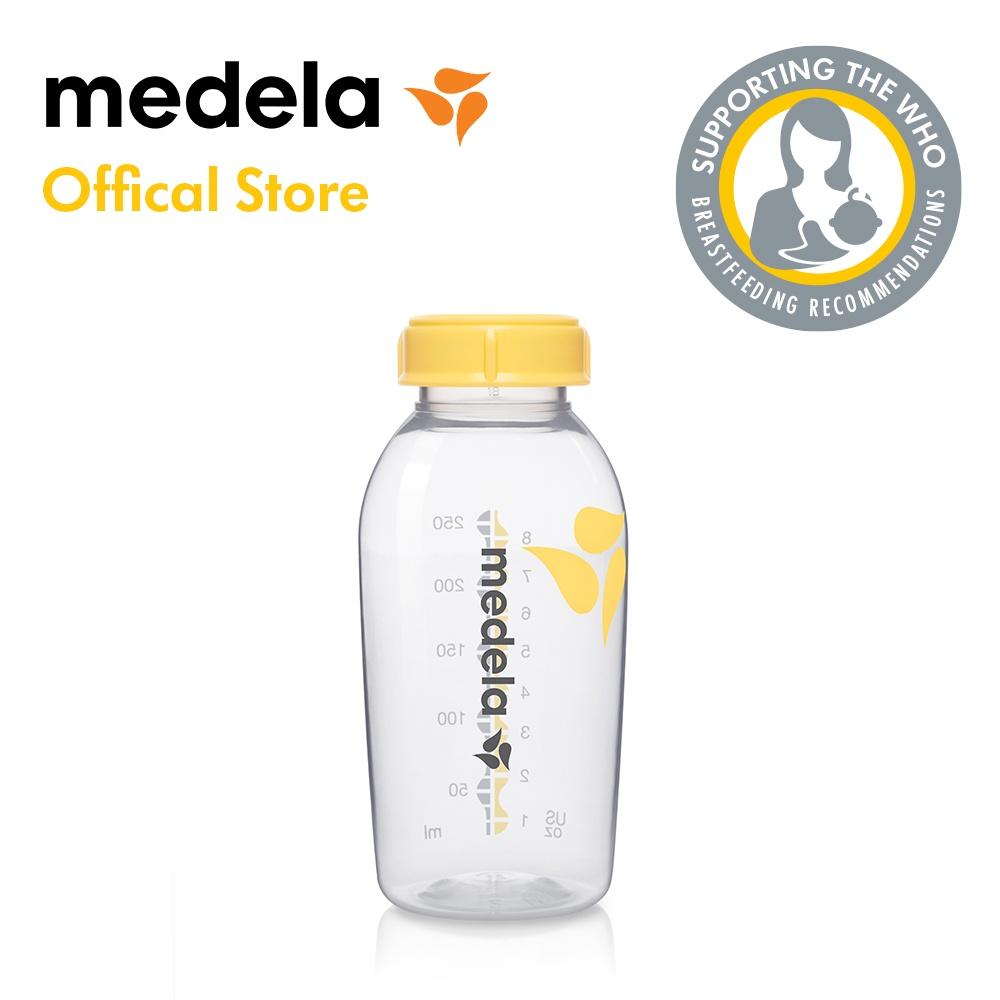 Bình trữ sữa Medela 150ml/250ml - Nắp bình tách rời có thể nắp núm ty vào cho bé bú